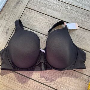 Cacique Cotton Collection Black Women's Full Coverage Bra Size 48C NWT